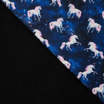 Preview: Softshell Einhörner auf blau